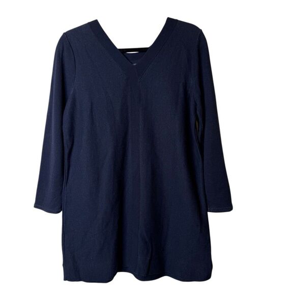 NEW Nic+Zoe Navy French Terry “Style Doesn’t Stop” Tunic Sweater/Top Sz M Preppy - Picture 4 of 13